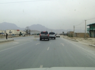 Defensive tactics which do not conform to counterinsurgency doctrine, are stupid, unsafe, and cause needles casualties. Here are three car loads of American soldiers in uniform driving like lunatics down the Jalalabad road in Kabul. They would be much safer if they spread out, mixed with civilian traffic and drove in a reasonable manner like us normal people do. But it is too much fun for these young men to speed around blocking traffic, forcing slow moving cars off the road, and being a general pain in the ass to the public at large. Not smart, not safe, not reasonable.