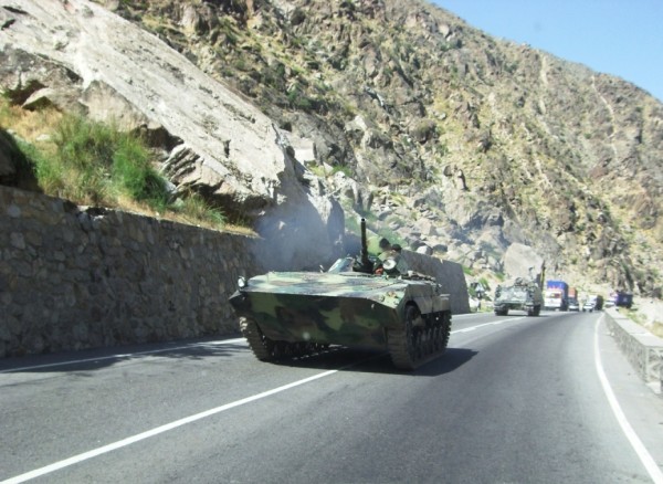 I never thought I'd see a Soviet BMP and American M 113 working side by side.  the BMP looks cool but is pretty mnuch useless becasue it cannot elevate the cannon enough to fight in the mountains.