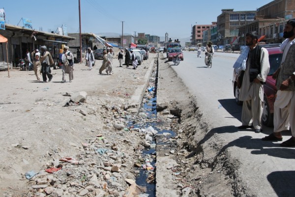 The main canal in downtown Gardez