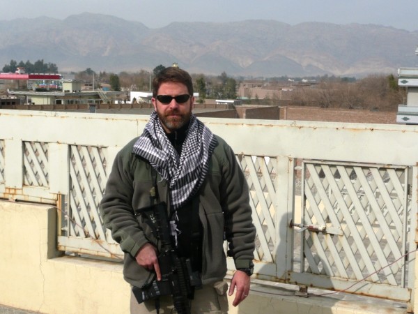 Brad Thor on the Baba deck of FOB Taj