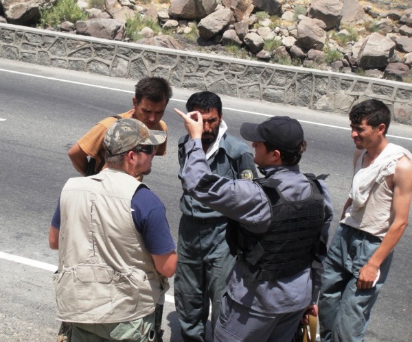 The Bot conducting a field interview at an ANP checkpoint which had been attacked the previous evening