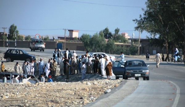 Motor vehicle accidents are frequent and  bad in Afghanistan.  This one was worse than most - a van full of woman and children was t-boned by a white corolla which tried to enter the by-pass without giving way. Many of the woman and children were still alive and being manhandled out of the wreakage by local people.  This accident occured about 600 meters away from a major US FOB.  A Brigade commander who was oriented on the people of Afghanistan could have the few high speed roads in the area coverd with little flying colums of mixed gendered troops.  We stopped to lend a hand but were by the police (correctly) that it would be a bad idea for a male foriegner to tend to the criticaly injured woman - the children were already in cabs and heading to the Nanagarhar Teaching Hospital some 3 miles away.