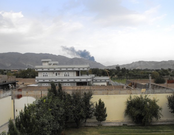 Moments after the tankers were hit - photo taken from the Taj Jalalabad Baba Deck 