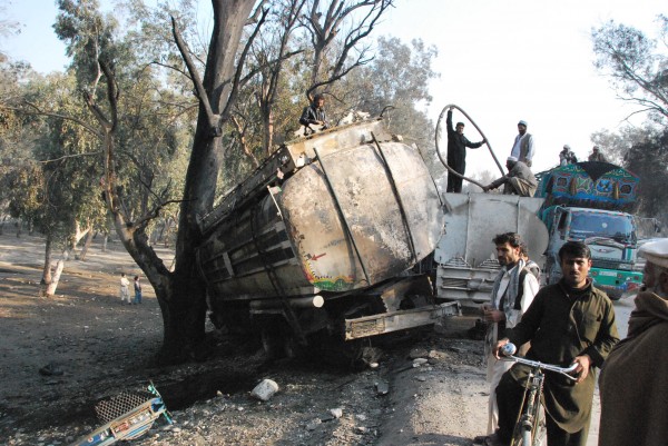 This turned out to be a traffic accident resulting in a large fire which is a routine event on Afghan roads.