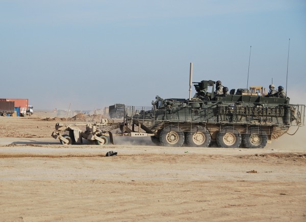 Strykers heading out to the highway