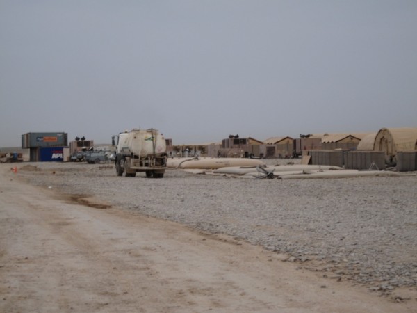 RCT 2 base camp in a remote corner of southern Afghanistan. There was nothing here two weeks ago and there will be a lot more in the weeks to come. Say what you will about the big contractors like KBR but they have learned how to put up a solid camp quickly and there is nothing easy about that