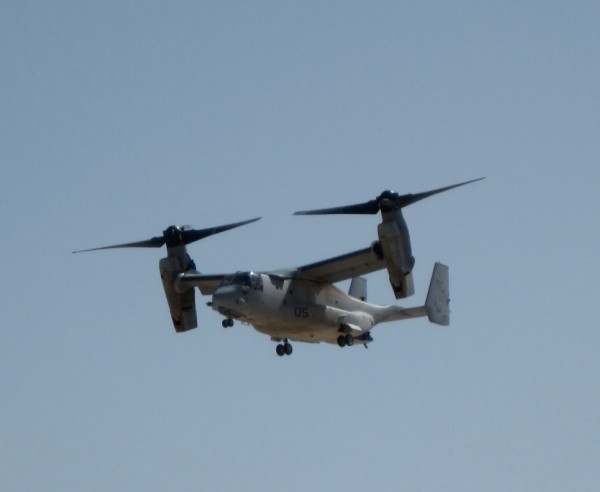 The Osprey is way cool fast, quiet, and no transmission fluid leaking all over your clothes and gear from the overhead. I have never been on a Marine Corps transport which does not leak transmission fluid all over you