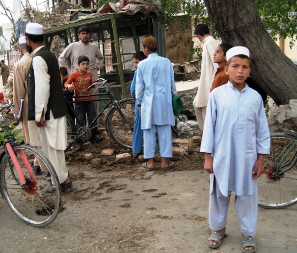 The point of origin about 6 hours after the attack throughout the day local people came to see  what had happened