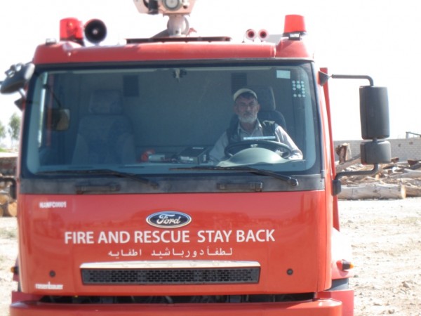 The local people spontainoulsly cheer when they see new fire trucks like this one roll through the streets