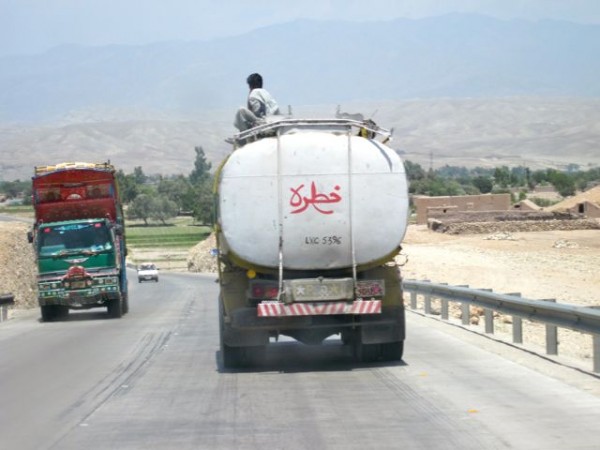 All the fuel tankers traveling the Jalalabad truck by-pass now put their A-drivers on the top to thwart motorcyle mounted limpet mine bombers.