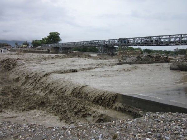 The Sarracha bridge - the new Afghan design was not passable but the ribbon bridge installed by the American PRT stood up much better than the stone bridge last year.