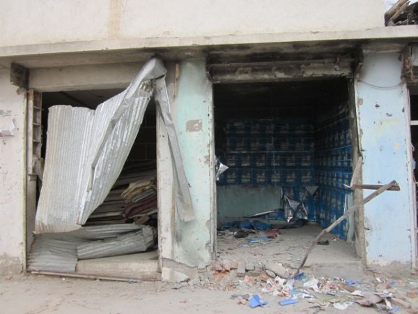 The Taliban have been getting after the lucrative and popular DVD and CD shops all summer. This one was destroyed by about 3lbs of explosives which went off around midnight when it was empty.