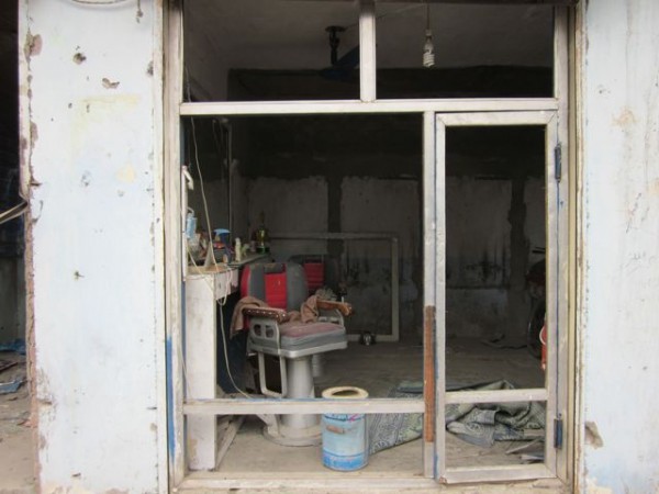 colatteral damage from the DVD shop blast - this barber shop was destroyed too.