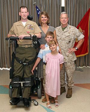 Ty Edwards and family with Gen Amos - the assistant Commandant of the Marine Corps