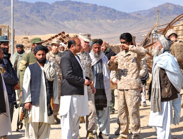 BGen Jody Osterman with the Sub Governor of Naw Zad district Sayed Murad touring the Naw Zad bazaar last week