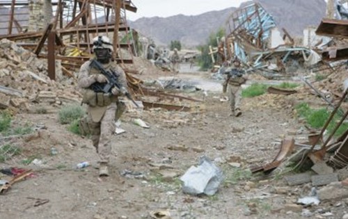 This was the main street of Naw Zad bazaar a year ago. Offical USMC photo