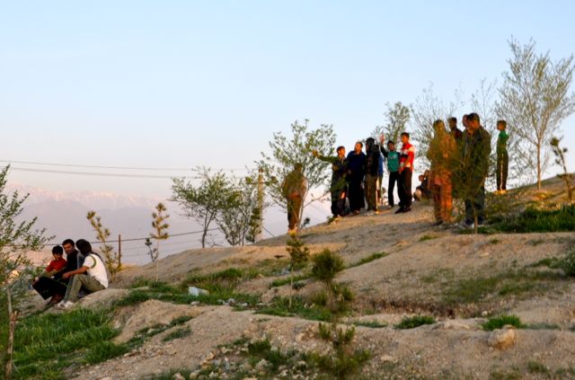 Watching the action from Bibi Mahroo Hill