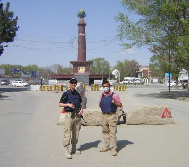 The US Embassy entrance in 2005